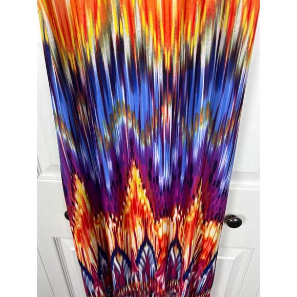 Venus Tank Bodycon Stretchy Multicolor Fringed Boho Midi/maxi Dress Size 12 M/L - Picture 5 of 8